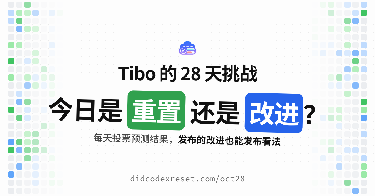 Tibo 的 28 天挑战：改进还是重置 · Did Codex Reset